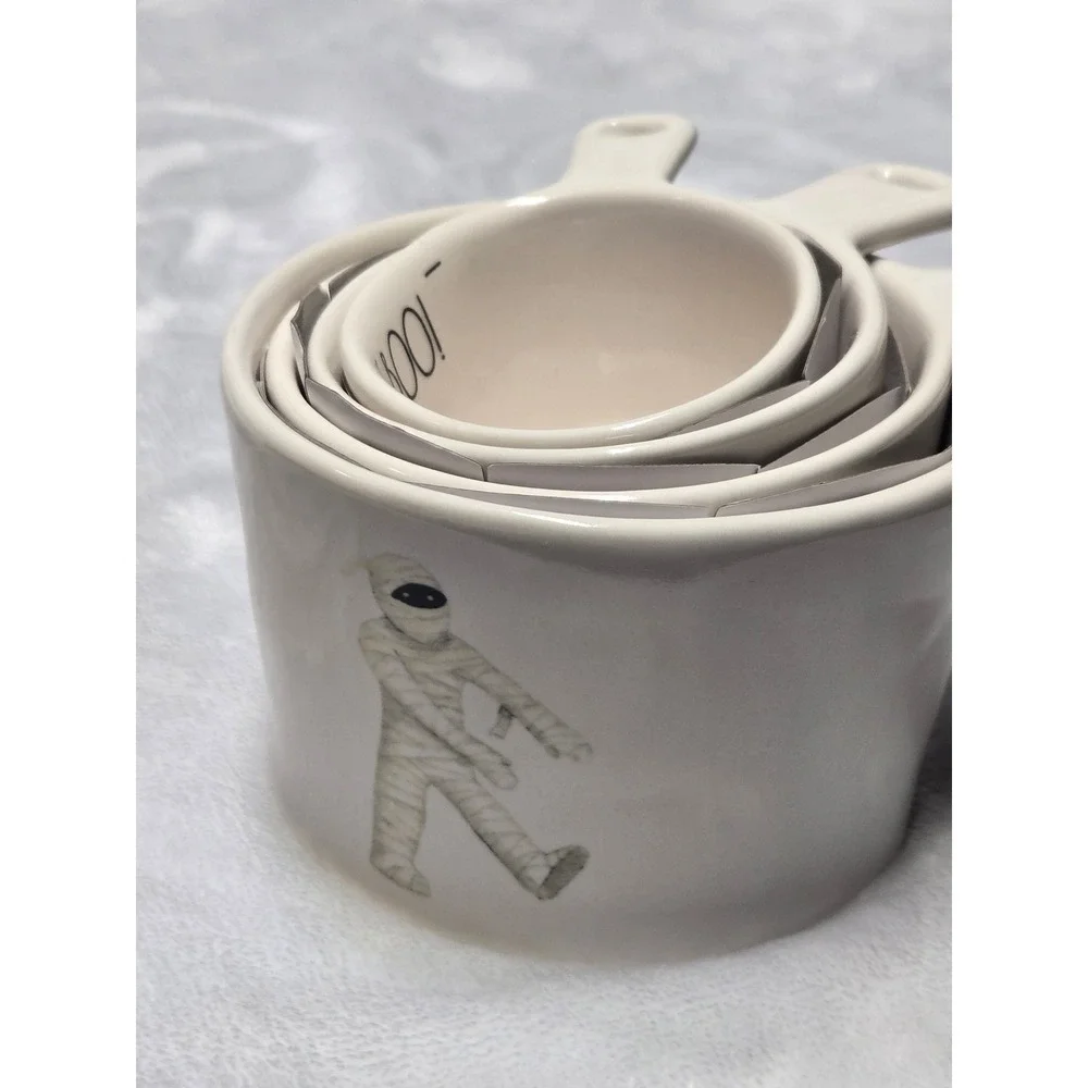 Rae Dunn Halloween Measuring Cups Set of 4 Witch Dracula Frankenstein Mummy